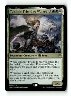 MTG Foil Tolsimir, Friend to Wolves - WAR Moderately Played English - Image 1