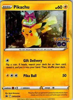 Pikachu SWSH234 Pokemon Go Black Star Promo Holo - Image 1