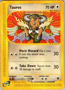 Tauros 133/165 Pokemon Expedition Regular Common -MP - Image 1