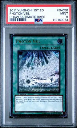 Yugioh 2015 Photon Veil PHSW-EN050 Photon Shockwave Ultimate Rare 1st Edi PSA 9 - Image 1