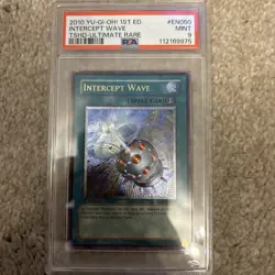 PSA 9 2010 YUGIOH TSHD-EN050 INTERCEPT WAVE 1ST EDITION ULTIMATE RARE MINT - Image 2