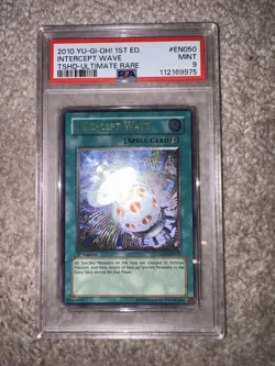 PSA 9 2010 YUGIOH TSHD-EN050 INTERCEPT WAVE 1ST EDITION ULTIMATE RARE MINT - Image 4
