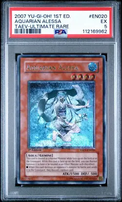 Yugioh Misprint shift psa Aquarian Alessa Ultimate Rare 1st Edition TAEV-EN020 - Image 1
