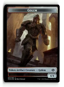 MTG Foil Treasure Golem Double-Sided Token - MH2 Moderately Played English - Image 2