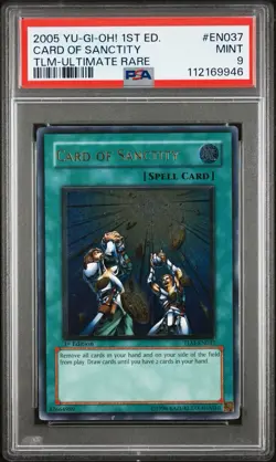 Yugioh Ultimate Rare Card Of Sanctity PSA 9 1st Edition TLM-EN037 wow look pop - Image 1