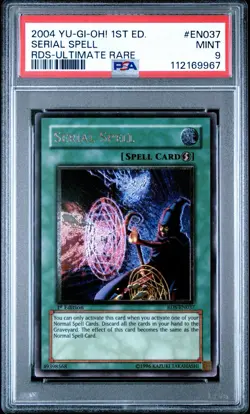 YUGIOH PSA 9 Serial Spell RDS-EN037 Ultimate Rare 1st Edition wow look pop - Image 1
