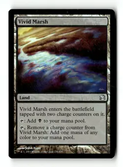 MTG Foil Vivid Marsh - Modern Masters Moderately Played English - Image 1