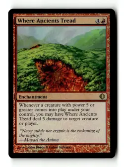 MTG Foil Where Ancients Tread - Shards of Alara Moderately Played English - Image 1
