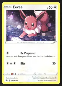 Eevee SWSH127 Black Star Promos Cosmos Holo Pokemon Card - Image 1