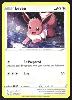 Eevee SWSH127 Black Star Promos Cosmos Holo Pokemon Card - Image 3