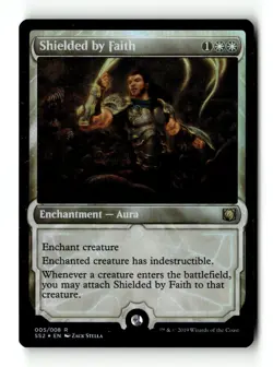 MTG Foil Shielded by Faith - Signature Spellbook Moderately Played English - Image 1