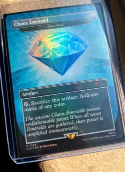 Chaos Emerald (7036) Blue Foil - Lotus Petal - Sonic Secret Lair - Magic MTG - Image 1