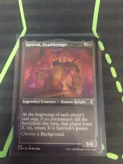 MTG Magic The Gathering Sarevok, Deathbringer Foil Etched CLB DnD Black - Image 1
