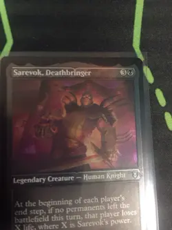 MTG Magic The Gathering Sarevok, Deathbringer Foil Etched CLB DnD Black - Image 2