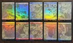 10x Foil Lord of the Rings Tales of Middle Earth Full Art Land Set Magic MTG - Image 1