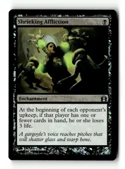MTG Foil Shrieking Affliction - Return to Ravnica Moderately Played English - Image 1