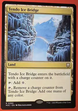 MTG: MAGIC, " TENDO ICE BRIDGE" REGULAR FINISH, M3C, NM RARE, #393, LAND - Image 1