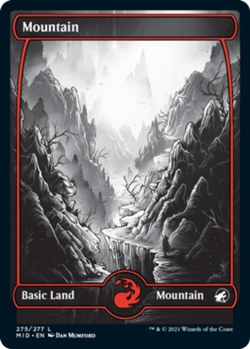[4x] Mountain (275) Near Mint, English Innistrad: Midnight Hunt MTG Magic - Image 1