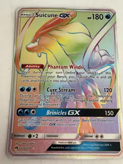 MINT 💎 Pokemon TCG Suicune GX Full Art Rainbow Rare Lost Thunder 220/214 2018 - Image 2