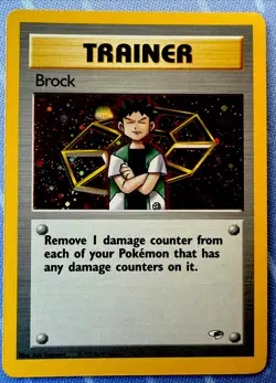 Brock HOLO 15/132 Gym Heroes Trainer VINTAGE 2000 Pokemon - Image 1