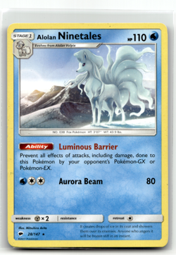 Pokemon TCG - Alolan Ninetales 28/147 - Rare - Burning Shadows - Image 1