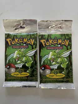 1999 Pokemon Jungle Booster Pack SEALED Scyther Art Pair RARE Long Crimp NM!! - Image 1