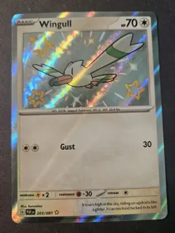 Pokemon TCG Paldean Fates Wingull 203/091 Shiny Rare Near Mint Fast Shipping - Image 1