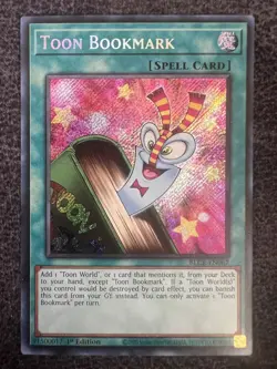 Yugioh Toon Bookmark BLCR-EN067 Secret Rare 1st Edition NM - Image 1