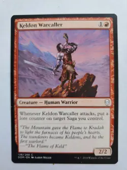 MTG Magic The Gathering Card Keldon Warcaller Creature Human Warrior Red Dominar - Image 1