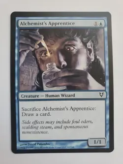 MTG Magic The Gathering Card Alchemist's Apprentice Creature Human Wizard Blue - Image 1