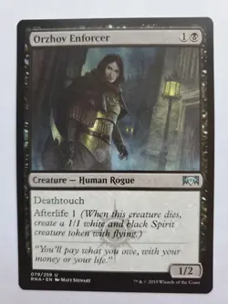 MTG Magic The Gathering Card Orzhov Enforcer Creature Human Rogue Black - Image 1