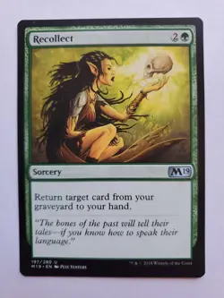 MTG Magic The Gathering Card Recollect Sorcery Green M19 - Image 1