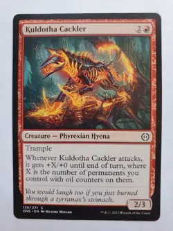 MTG Magic The Gathering Card Kuldotha Cackler Creature Phyrexian Hyena Red - Image 1