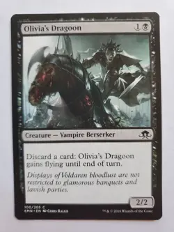 MTG Magic The Gathering Card Olivia's Dragoon Creature Vampire Berserker Black - Image 1