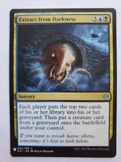 MTG Magic The Gathering Card Extract from Darkness Sorcery Blue Black 2017 - Image 1