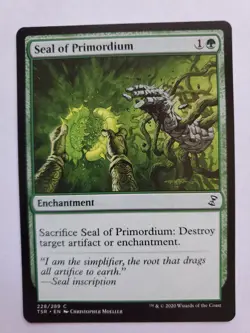 MTG Magic The Gathering Card Seal of Primordium Enchantment Green Time Spiral Re - Image 1