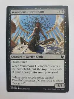 MTG Magic The Gathering Card Venomous Hierophant Creature Gorgon Cleric Black - Image 1