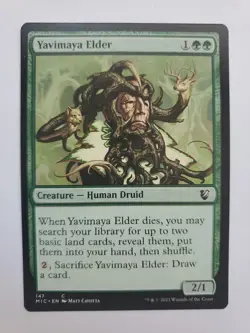 MTG Magic The Gathering Card Yavimaya Elder Creature Human Druid Green - Image 1
