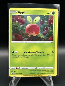 Applin 20/192 Holographic Blister Pack Rebel Clash Pokemon TCG card cosmo holo - Image 1