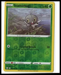 REVERSE HOLO Pokemon SWSH05: Battle Styles #011/163 Scatterbug - Image 1