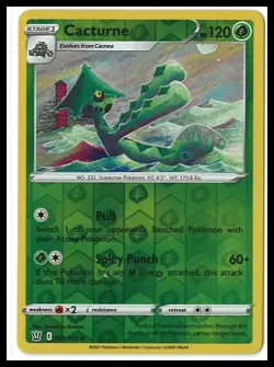 REVERSE HOLO Pokemon SWSH05: Battle Styles #005/163 Cacturne - Image 1