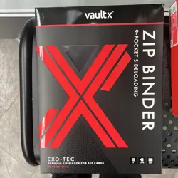 VaultX Black/Red Pokemon SV10 First Edition - 9 Pocket Exo-Tec Zip Binder - NEW - Image 1