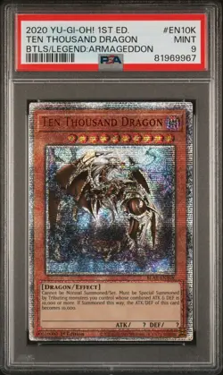 Ten Thousand Dragon Yugioh 2020 BLAR-EN10K 10000 Secret Rare 1st Edition PSA 9 - Image 1