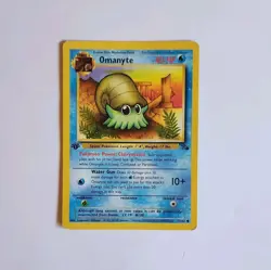 Omanyte 52/62 - Fossil 1st Edition Pokemon Card - LP - Image 1