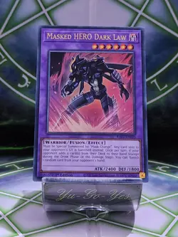 RA01-EN025 Masked HERO Dark Law Ultra Rare 1st Edition YuGiOh Card - Image 1