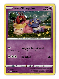 Pokemon Card Galarian Slowpoke SWSH126 Promo cosmos HOLO HD GALAXY SWIRL - Image 1