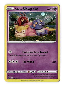 Pokemon Card Galarian Slowpoke SWSH126 Promo cosmos HOLO HD GALAXY SWIRL - Image 1