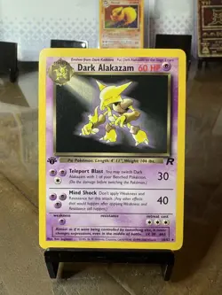 Dark Alakazam 18/82 Team Rocket 1st Ed Non Holo Rare Vintage Pokemon TCG Card NM - Image 1