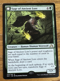 MTG Shadows Over Innistrad, Sage of Ancient Lore / Werewolf -- Light Played - Image 1