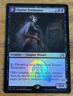 MTG Shadows Over Innistrad, Elusive Tormentor Promo Buy Box-- Light Played Foil - Image 1